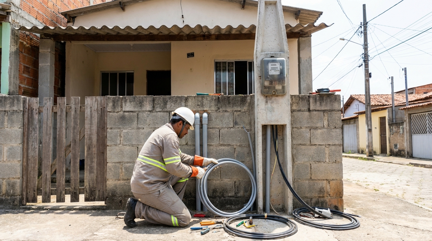 Instalação de Poste Padrão em Cuiabá‑MT